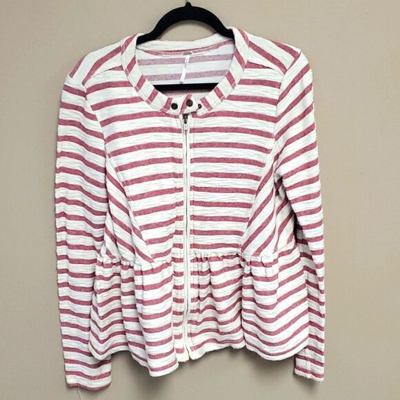 FREE PEOPLE Striped Peplum Jacket - Size Medium - Picture 4 of 8